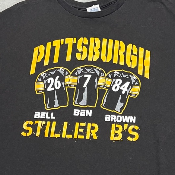 Pittsburgh Steelers Stiller B's Bell Ben Brown NFL Football T-Shirt XL - Picture 2 of 8